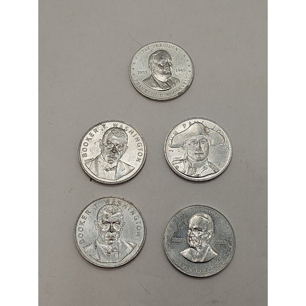 Shell Gas Station 1968 Mr. President Coin Game - Lot of 5 Gas Station Tokens
